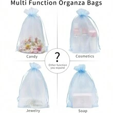 50 sztuk Organza Woreczki ze Ściągaczem, Torby Na Prezenty Weselne, Woreczki Na Biżuterię, Woreczki Na Cukierki, Torby Na Upominki, Artykuły Do Pakowania Świątecznego