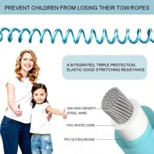 Cinturón de prevención de pérdida para niños, cuerda de tracción, pulsera de prevención de pérdida para bebés, cuerda de primavera para caminar, seguridad para bebés, 2m Correa infantil con candado. - niño - Ver 4