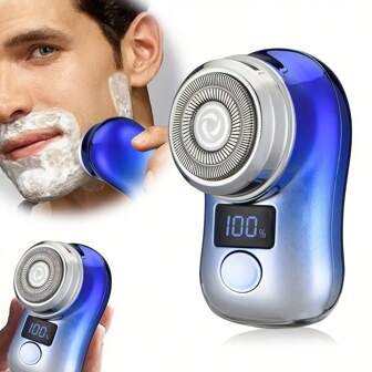 220mAh USB Rechargeable Electric Shaver For Men, Digital Display, Compact & Portable, Suitable For Business Travel And Men's Holiday Gift