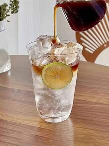 1pc Transparante glazen beker, brede glazen beker, Iced Latte koffiebeker, lichtgewicht Iced American beker, minimalistische theebeker, cocktailbeker, beker voor koude dranken