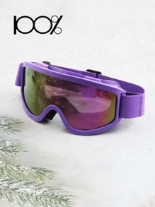 1 pereche de ochelari unisex cu ramă mare pentru PC, ochelari sport cu lentile de vedere nocturnă, ochelari de schi casual cu acoperire oglindită, potriviți pentru purtarea peste ochelari de vedere cu prescripție medicală, pentru schi, motociclete, curse off-road și sporturi în aer liber