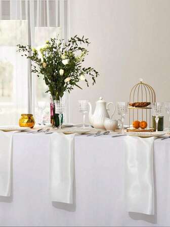 1/4/8 件皇家蓝缎餐巾 17x17 英寸装饰餐巾，扇形方形布丝滑优雅婚礼餐光滑桌布。