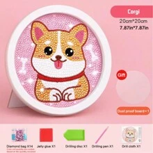 儿童 DIY 钻石画艺术工艺套件，手工制作钻石圆点贴纸绘画玩具，适合女学生 - 彩色 - 查看 14