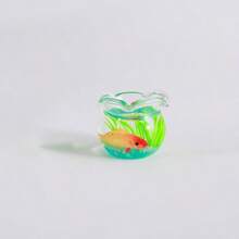 1 件精致迷你鱼缸，1:12 比例装饰配件，花园场景装饰，逼真的微型水族馆 DIY 道具模型最佳礼物