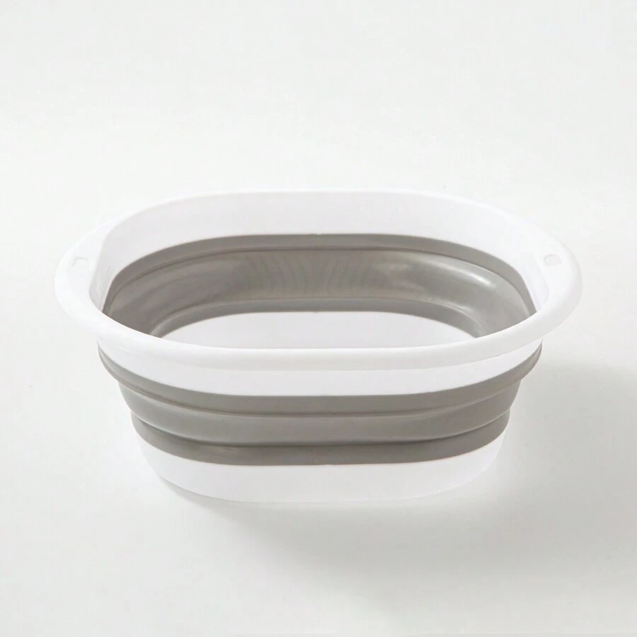Palangana plegable portátil - Plegable para viajes y uso al aire libre, lavabo de baño para el hogar y la residencia universitaria, decoración de baño de uso diario en verano - Gris Claro - Ver 1