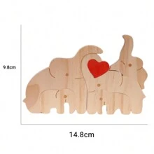Personalisierter Liebes-Familie Elefant Holzpuzzle Ornament mit individuellem Namen, personalisierte Elefanten Statue, tolles Geschenk zum Vatertag, Muttertag, Valentinstag, Geburtstag
