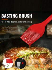 1/2/3pcs Silicone BBQ Oil Brush Kitchen Pancake Sauce Brush, Heat-Resistant And Dirt-Resistant, For Brushing Oil On Meat And Grill, Butter Sauce On Sausages, Desserts, Turkeys, Household Baking - Multicolor - View 3