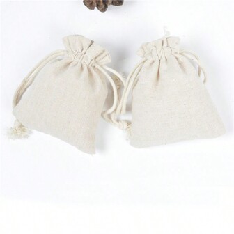 10pcs/Pack Linen Drawstring Gift Packaging Bags, Suitable For Holiday Parties, Birthdays, Weddings, DIY Gift Wrapping, Various Sizes, Home Storage Bags