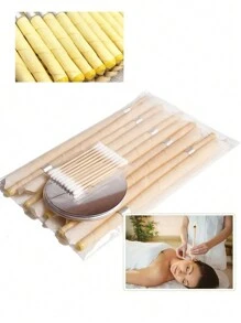 10/20pcs Compact Ear Cleaning Sticks,Compact Ear Cleaning Sticks - Home Spa Ear Care Tools, Battery-Free Home Spa Ear Care Tool, Aromatherapy Ear Candle Trumpet With Plug Creamy Yellow Ear Candle Stick,Ear Care For Adults,Home Use Ear Cleaning,No Batteries Required.