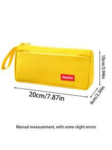 1pc Large Capacity Solid Color Pencil Case, Boys And Girls' School Stationery Bag