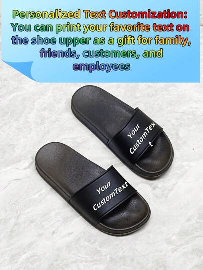 Customized Text & Logo Men's Sandals, Personalized Gift For Family, Friends, Customers, Suitable For Events, Holidays, Beach, Hotel, Home Ornamental,Dawg Stylish,Fashion,Hipster,Contracted,Casual,Cute Cuties,Minimal Chic,Cozy Custom,Unique,Personalized Ideal Gifts For Him,Ideal Gifts For Her Family,Friends