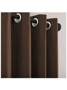 Natural Rustic Linen Curtain 1.50x1.60m - Single Sheet - 鏽棕色 - 查看 1