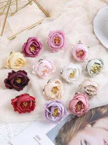 10pcs/5pcs Simulation Rose Head DIY Cake Wreath Wedding Bridal Party Bath Party Home Decoration Spring Flower Arrangement Artificial Centerpiece, Outdoor Garden Patio Decoration - Multicolor - View 2