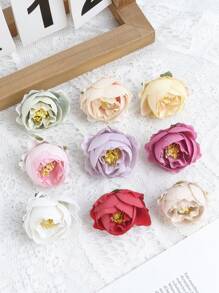 10pcs/5pcs Simulation Rose Head DIY Cake Wreath Wedding Bridal Party Bath Party Home Decoration Spring Flower Arrangement Artificial Centerpiece, Outdoor Garden Patio Decoration - Multicolor - View 3