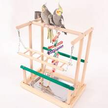 1 Pc Random Color & Style Parrot Perch, Includes Abrasive Perch, Ladder, Swing, Platform & Claw Grinding Stick, Bird Toy Accessories