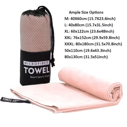 1pc/2pcs Double-Sided Microfiber Quick Dry Sports Towel, Lightweight, Absorbent, Non-Stick Yoga/Swimming/Hiking Towel, Pastel Pink