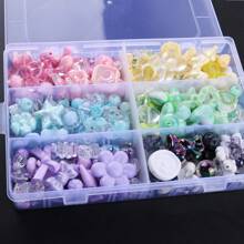 360g/12,7oz/Caixa Mistura de Estilo Contas Soltas Acrílicas de Borboleta, Flor, Estrela para Fazer Joias DIY, Colar, Pulseira, Acessórios de Artefatos de Contas de Corrente de Telefone