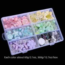 360g/12,7oz/Caixa Mistura de Estilo Contas Soltas Acrílicas de Borboleta, Flor, Estrela para Fazer Joias DIY, Colar, Pulseira, Acessórios de Artefatos de Contas de Corrente de Telefone