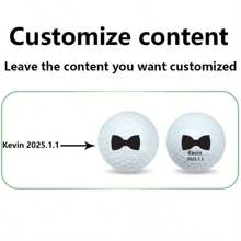 Customized Golf Balls With Wording, Double-Layer Golf Ball, Personalized Golf Gifts, Customizable Golf Supplies - White - View 4