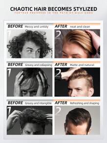 MCHOIX 100g 男士造型蜡，时尚闪亮绅士古龙香味强力定型发油，持久留香 - 黑色 - 查看 4