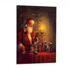 1 Canvas Poster Santa Claus And Scene Poster Canvas Printing Modern Art Autumn Decoration Wall Art 1 Pc Wooden Framed Canvas Painting Thickness Cm/0.9inch High Quality Wall Art Prints Poster Direct Hanging Wall Picture Decor For Home Gifts, Gift, Living Room, Bath Room, Bedroom, Kitchen