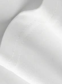 青少年女孩宽松大码休闲简约字母标语图案印花短款套头短袖T恤春夏新款 - 白色 - 查看 5