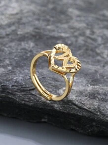 1 chiếc nhẫn sáng tạo cổ điển 26 chữ cái có thể điều chỉnh, phong cách châu Âu và Mỹ, phù hợp cho các cặp đôi - Vàng - Xem 33