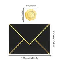 A7 Luxury V-Flap Invitation Envelopes With Stickers 5x7 Inches Card Envelopes With Golden Foil Border For Graduation Envelopes, Invitation Envelopes, Wedding Envelopes, Parties, Greeting Birthday ﻿(50pcs Envelopes+ 50pcs Stickers) Back To School