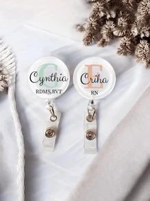 Personalized Badge Reel, Custom Nurse Retractable Badge Holder Nurse ID Carabiner Lanyard Badge Clip Rn Id Badge Staff Gift Stethoscope 731,Personalized Ornaments, Personalized Gifts,Holiday Gifts,Nurse Day,Chic Autumn,Apparel Accessories,Customized Keychains & Accessories