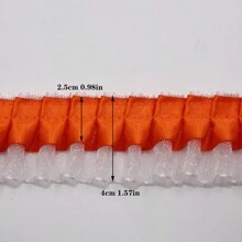 Double Layer Transparent Tulle Fabric With Pleated Ruffled Edges, Polyester Fabric Lace Trim For DIY Doll, Sewing And Craft Projects