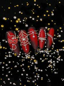 1Box 3D Mixed Sizes Nail Art Studs Gold Silver Mini Metal Caviar Nails Beads Ball Nail Nest Nails Rivets Jewelry For Women Girls Manicure Nails Supplies Diy Crafts Decorations Nail Charms Nail Gems - Multicolor - View 6