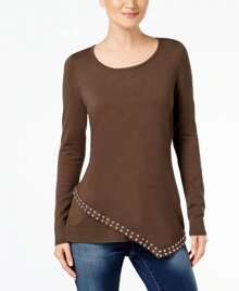 INC International Concepts Studded Asymmetrical Sweater