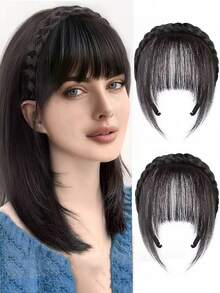 假发刘海头带合成刘海接发假刘海自然发夹假发女士隐形自然发夹 - 彩色 - 查看 11