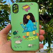 1pc Unique Custom Phone Case Designed By Your Child - Personalized Custom Drawing Phone Cover -Compatible With IPhone 16 15 14 13 12 11 Pro Max X XS XR XSMAX 7G 8PLUS 15Plus 14Plus For Women Parents Mother's Day Gift