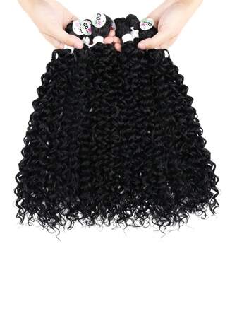 100g/3pcs Kinky Curly Hair Bundles Synthetic Hair Extensions Black Two Tone Color Hair Weave Bundles Thick For Women Super Soft Protein Silk Small Curly Bundle 24 26 28-Inch Fashionable Convenient And Good Feel