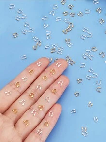 100 件铜夹扣线头扣压接珠 U 形连接器线线保护器适用于 DIY 项链手链珠宝制作配件