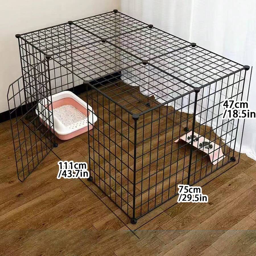 Dog Fence Style Indoor Home Pet Gate, For Teddy, Corgi, Chihuahua, Small Dogs & Puppies, Iron Fence Barrier Dog Cage