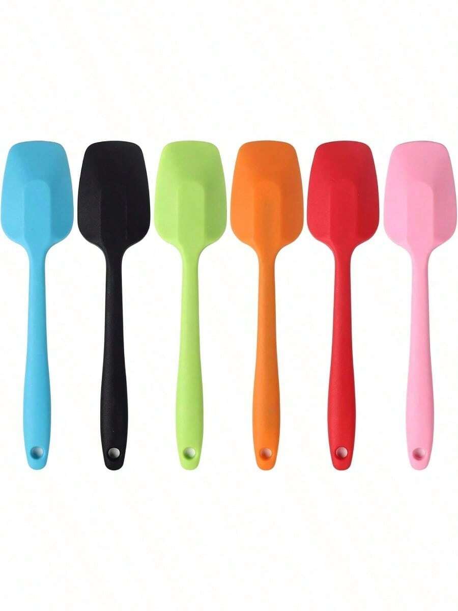 6 Pack Silicone Spatulas, 8.2 Inch Small Rubber Spoon Spatula Heat Resistant Seamless One Piece Design Non-Stick Spoonula Flexible Scrapers Baking Mixing Tool - 6pack - View 1