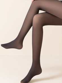 1pc 220g/80g/300g Women's Spring And Autumn Silk Stockings, Black Transparent Long Socks, Plus Size Leggings, Autumn And Winter Thick Plush Warm Bottoming Leggings And Pantyhose, Winter Work And Business Tight Pants (Suitable For -5-15 ° C)