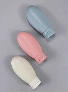 1 Piece/3 Pieces/4 Pieces Travel Separate Bottles, Extrusion Design, Portable, Leak Proof, Refillable Cosmetics Container, (With Free Label Card) Reusable, Used For Separate Packaging Of Toiletries, Shampoo, Shower Gel And Lotion, Travel Necessities, School Supplies, Holiday Camping Necessities, Holiday Accessories Mini, Used For Holiday Beach, Bathroom Collection, Bedroom Collection, Large Capacity, Business Trip, Tourism