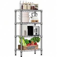 4 Shelf Adjustable Wire Shelves Rack Metal Wire Shelving Kitchen Bathroom Pantry - 1 - View 1