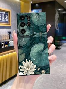 1pc Lotus Dragonfly Camera Fall Protection Phone Case Compatible With Apple, / Galaxy, Infinix, Redmi, OPPO, VIVO, Realme