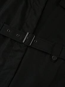 Women Loose Dungarees Loose Long Pockets Rompers Jumpsuit Pants Trousers - Black - View 6