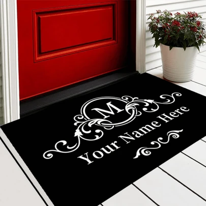 1pc Personalized Doormat With Anti-Slip Silica Gel Bottom, Customized Carpet Mat With Your Photo & Text-Soft, Washable Customized Entryway Themed Mat-Custom Personalized Gift- Housewarming, Birthday Gift Home Bathroom Decor Summer