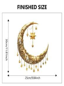 全新创意 3D 月亮和星星墙壁装饰挂饰，适合卧室、餐厅 - 彩色 - 查看 5