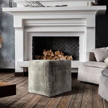 18" Gray Polyester Blend Ottoman - Grey - View 8