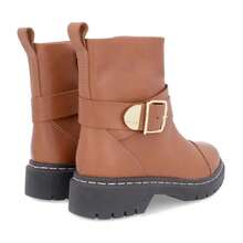 Usaflex Women's Leather Tractor Boot With Buckle AL1302 - 焦糖 - 查看 3
