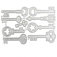 1pc Vintage Key Shaped Cutting Die For Making Cards, DIY Scrapbooking, Album Craft Decorative Embossing Tool