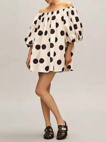 Women's Y2K Off Shoulder Puff Ruffle Trim Shirt Casual Loose Long Sleeve Tops Classy Oversized Summer Blouse Pleated Tunic For Daily Party Club Streetwear Fairycore - 象牙白 - 查看 5