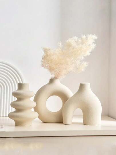 1pc/3pcs Modern Dried Flower Vase, Round Pampas Vase, Boho Home Decor For Centerpiece Wedding Dinner Table Party Living Room Office Bedroom, Housewarming Gift Modern Vase For Dining Room, Living Room, Wedding Dinner Table, Home Decorations Vase, Round Vases, Boho Vase For Decor Room Decor Glass Vase